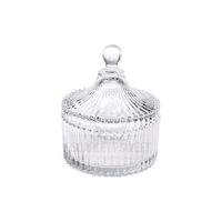 10cmx12cm Medium Clear Striped Jar