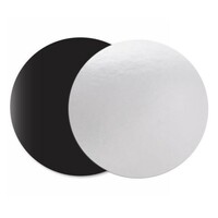 10'' Round White/Black 3mm Cake Board