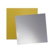 10'' Square Silver/Gold 3mm Cake Board