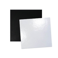 10'' Square White/Black 3mm Cake Board