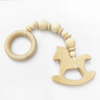 Natural Hardwood Teether Rocking Horse