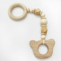 Natural Hardwood Teether Bear Face