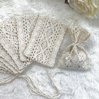 Natural Linen/Lace Drawstring Pouch