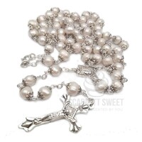 Natural Fresh Water Pearl White Rosary