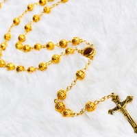 Gold Metal Rosary 58cm