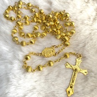 6mm Gold Metal Rosary 50cm