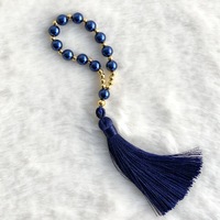 Navy Blue Finger Prayer Beads With Tassel