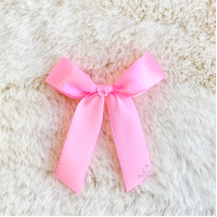 8cm Satin Bow BABY PINK 12 25PC