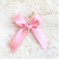 8cm Satin Bow BLUSH PINK 22 25PC