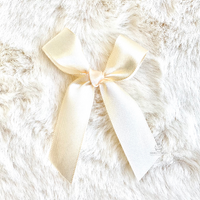 8cm Satin Bow IVORY 53 25PC