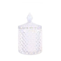 Medium Clear Diamond Geo Jar 8.5x14cm 