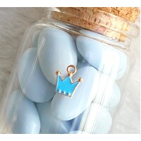 Blue Gold Crowns Charm