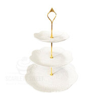 3 Tier Plastic Plate Stand Round White