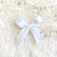 4cm Satin Bow WHITE 01 50PC