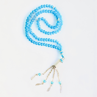 99 Light Blue Silver Crystal Beads 33cm