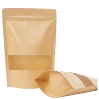 14cm x 20cm Ziplock Kraft Pouch Window Side 50pc