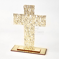 Gold Our Father Acrylic Cross 21cm