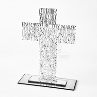 Silver Our Father Acrylic Cross 21cm