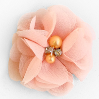 6cm Chiffon Flower Salmon Pink