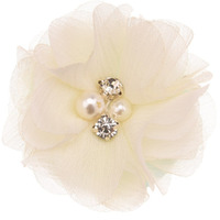 6cm Chiffon Flower Ivory