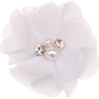 6cm Chiffon Flower White