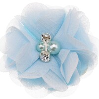 6cm Chiffon Flower Light Blue