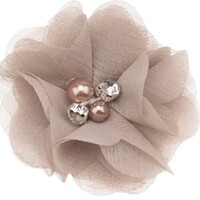 6cm Chiffon Flower Beige