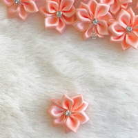 3cm Ribbon Flower Salmon Pink