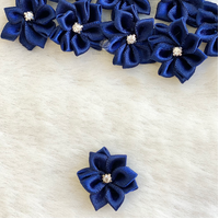 3cm Ribbon Flower Navy Blue