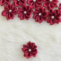 3cm Ribbon Flower Deep Red