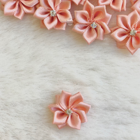 3cm Ribbon Flower Blush Pink