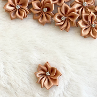 3cm Ribbon Flower Tan