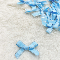 4cm Silver Edge Bow Powder Blue 167 50PC