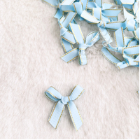 4cm Gold Edge Bow Powder Blue 140 50PC