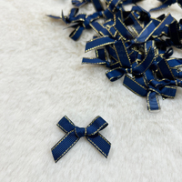 4cm Gold Edge Bow Navy Blue 167 50PC