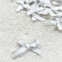 4cm Silver Edge Bow White 01 50PC