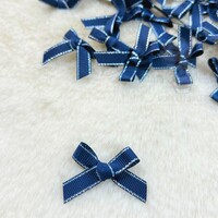 4cm Silver Edge Bow Navy Blue 167 50PC