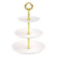 3 Tier Plastic Plate Stand White