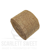 5cm x 10 Meter Hessian Ribbon Brown