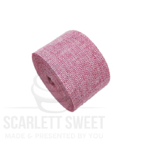 5cm x 10 Meter Hessian Ribbon Pink