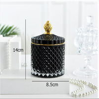 Medium Black & Gold Geo Jar 8.5x14cm