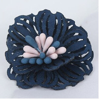 2.8cm Lyly Flower Navy Blue