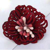 2.8cm Lyly Flower Wine Red