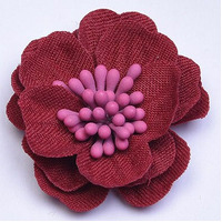 3.5cm Charlotte Flower Deep Red