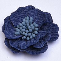 3.5cm Charlotte Flower Navy Blue