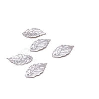 1.8cm x 1cm Silver Metal Leaf