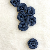 4.5cm Kayla Flower Navy Blue