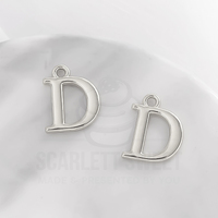 1.6cm Silver Charm Letter 'D'