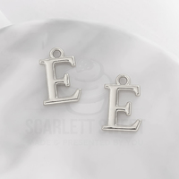 1.6cm Silver Charm Letter 'E'