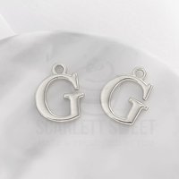 1.6cm Silver Charm Letter 'G'